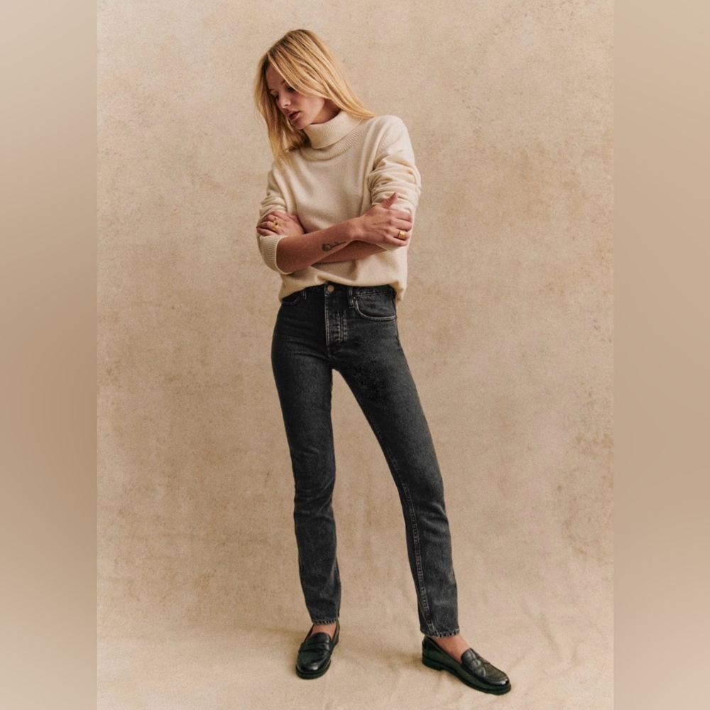 Sezane Brut Sexy Charcoal Straight Leg Women's Jeans Size 25